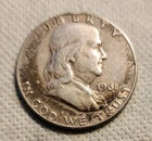 1961-D Franklin 90% Silver Half Dollar Circulated-See Pics-U Grade Free S/H