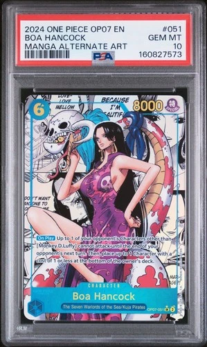OP BOA HANCOCK 2024 OP07-500 YEARS IN THE FUTURE #051 MANGA ALT ART PSA 10