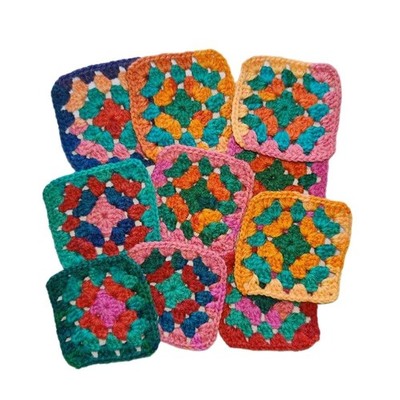 40 gehäkelte Granny Squares Hayfield Spirit Farbschema 3 Zoll Größe