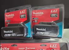 2 NEW Makita BL1860B-2 18V LXT Lithium-Ion 6.0 Ah Battery - USA SHIP