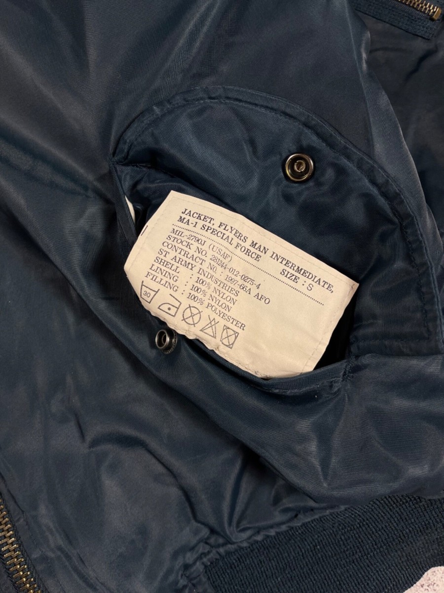 Vintage MA-1 USAF Flyers Reversible Bomber Nylon Navy Blue
