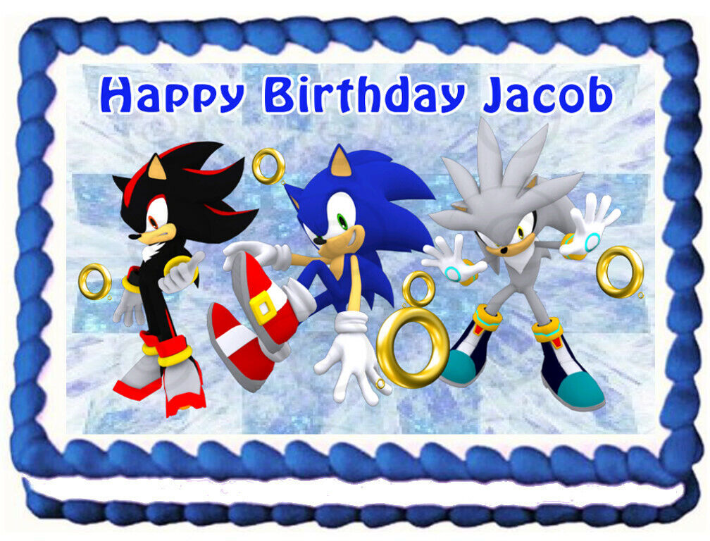 SONIC THE HEDGEHOG Party Edible Cake topper image