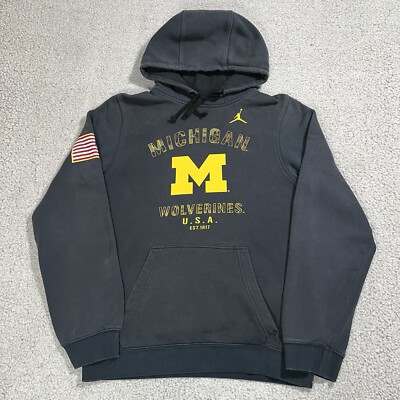 Michigan Wolverines Hoodie Mens Small Blue Jordan Nike Sweatshirt Football | eBay
