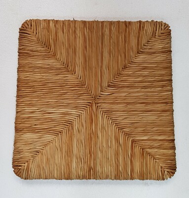 2 Sedute Di Ricambio In Paglia Cellulosa Giallo Mais - Fondo Per Sedie, Telaio Legno 1.8 Cm, Made In Italy (Modello Napoleone 40x37x3h Cm)