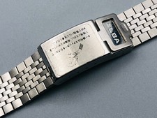 NOS VINTAGE ALBA BY SEIKO CALCOLATRICE SVEGLIA OROLOGIO BRACCIALE Y739-5000 + BARRE A MOLLA