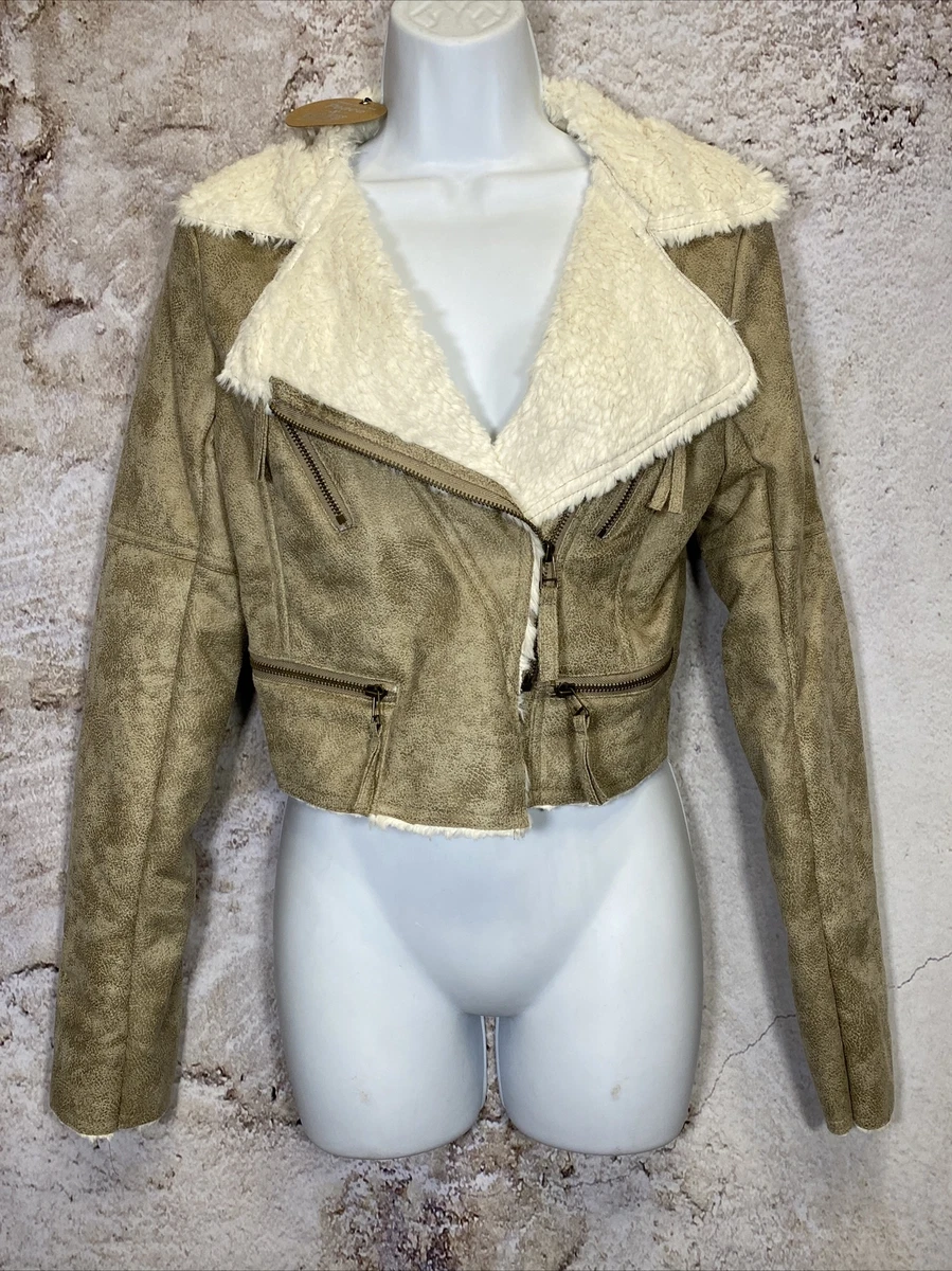 Urban Behavior Peace and Love NWT Shearling Faux Fur Coat Jacket