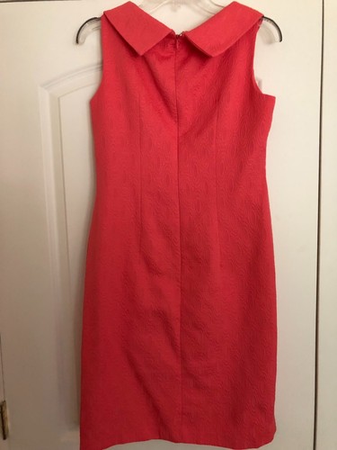 Women’s Dress Barn Retro Dress, Size 8, Color Coral - Picture 5 of 6