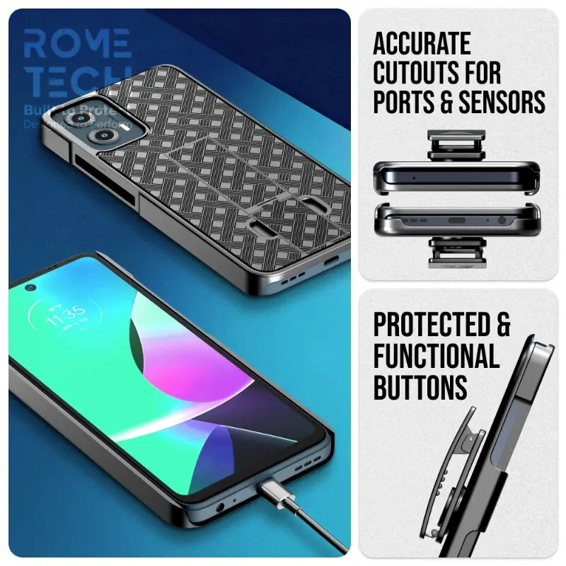 适用于摩托罗拉 Moto G Power 5G (2024) 皮带夹皮套手机壳,混合保护套 — 第 3/4 张图片