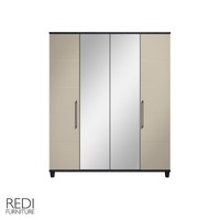 Ready Assembled Roma High Gloss 4 Door Mirrored Wardrobe Bedroom Furniture Ready Assembled Roma High Gloss 4 Door Mirrored Wardrobe Bedroom Furniture