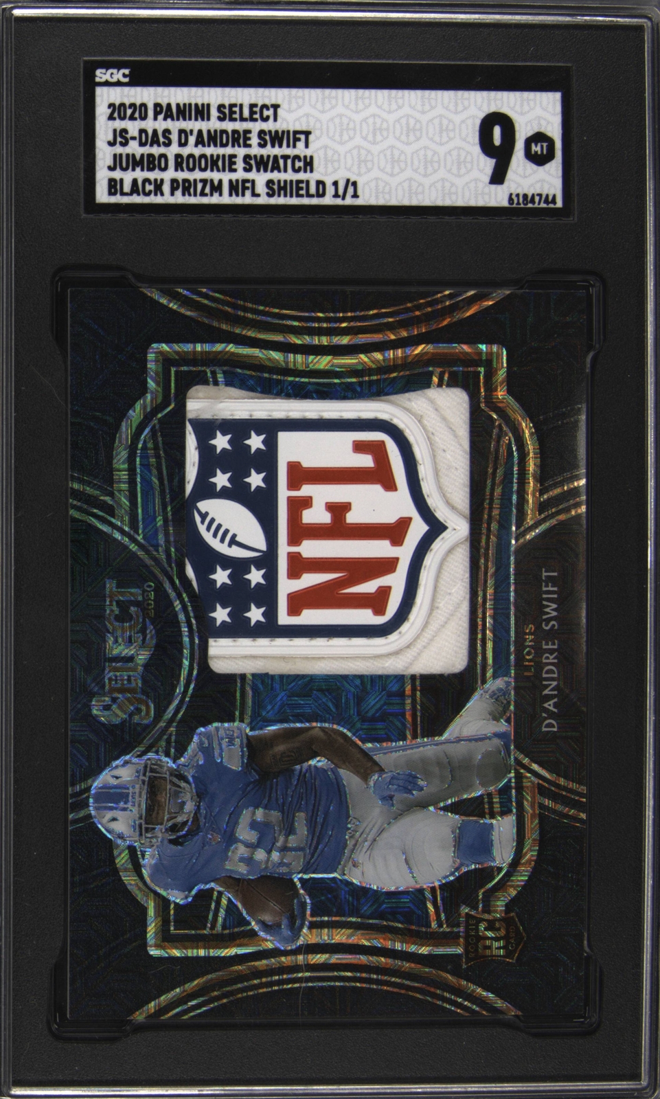 D'Andre Swift Panini Select Rookie Swatches Prizm #RSDAS Black 1/1