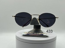 Vintage Sunglasses NOS Y2K Round Metal Style Silver Mirror Gold Frame 90s-00s