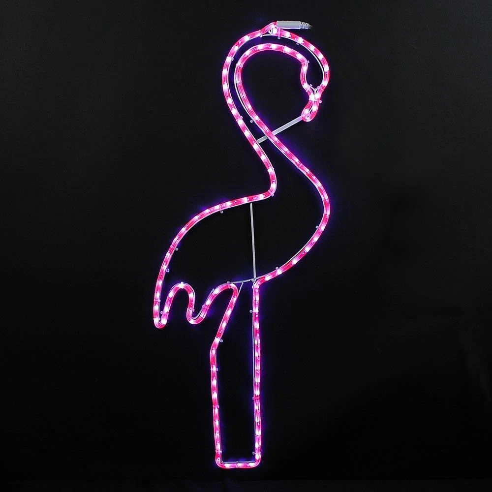Novelty Lights 36" LED Flamingo Rope Light Motif Sculpture, Tropical Decoration