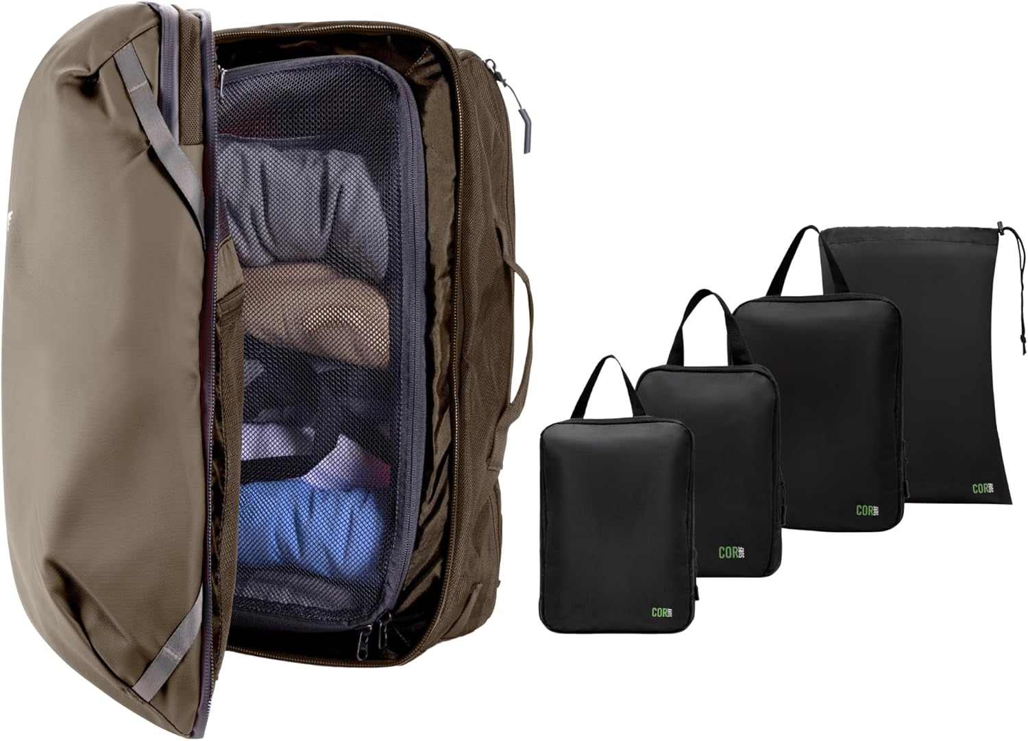 Island Hopper Carry on Travel Backpack Bundle with Compression Packing Cubes 28L-image