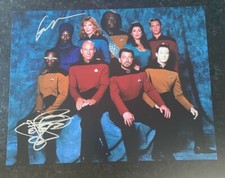 * STAR TREK * signed 11x14 photo * LEVAR BURTON & GATES MCFADDEN * COA * 2