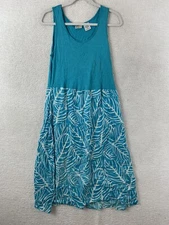 Collection ETC M Blue Aloha Boho Gypsy Dress Summer Beach Coverup Sundress