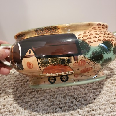 WCL AUTUMM HAND PAINTED SOUP TUREEN FAMILY MOM'S SERVING POT Vintage