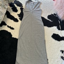 BCBGeneration Gray Henley Bodycon Midi Dress