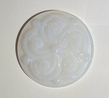 Round Swirly Jewels- German Made- Opal White- 35mm- Stained Glass and Lead