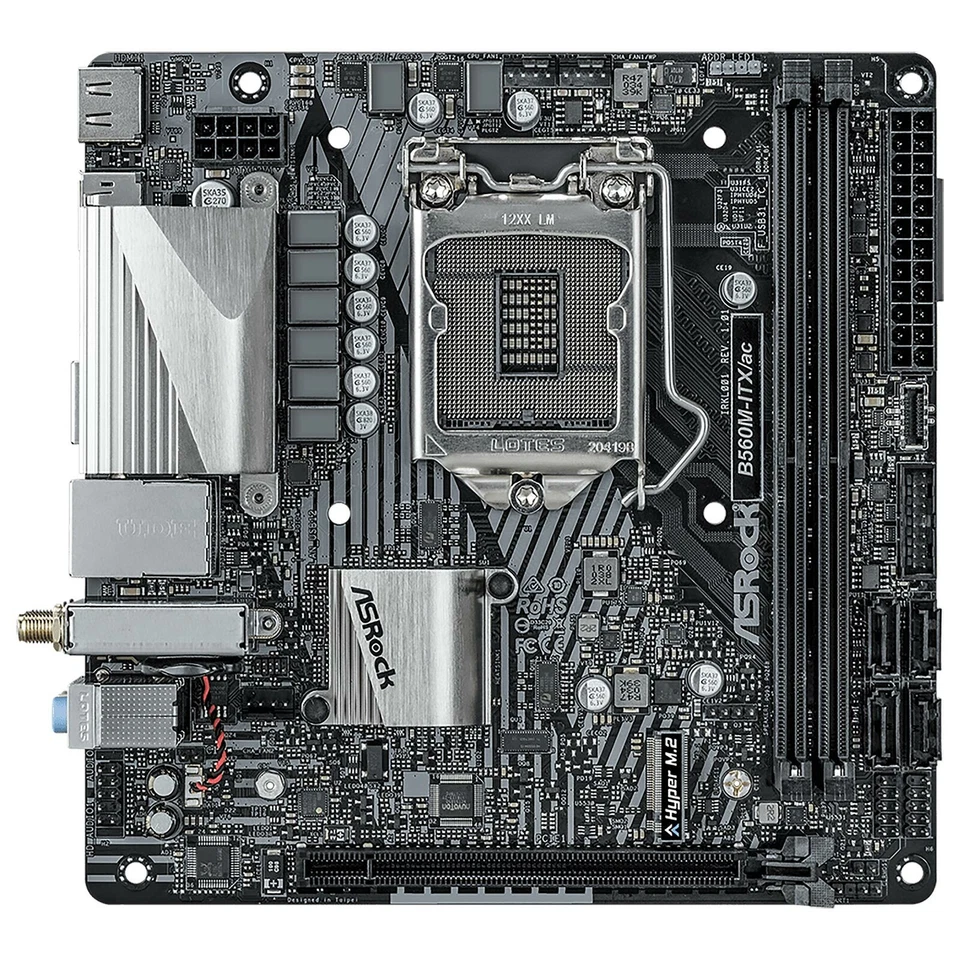 ASRock B560M-ITX/ac Mainboard, LGA1200, mini-ITX > DDR4 4600+ MHz bis i9 11Gen. - Image 2 of 4