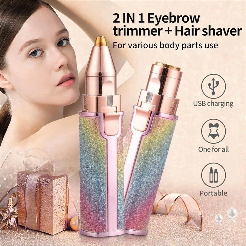 Tondeuse Sourcils Epilateur Electrique Femme Rechargeable 2 EN 1 Visage Indolor/ - Photo 2/11