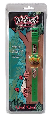 Vintage Rainforest Cafe Frog Digital Watch Time & Calendar New NOS 1998