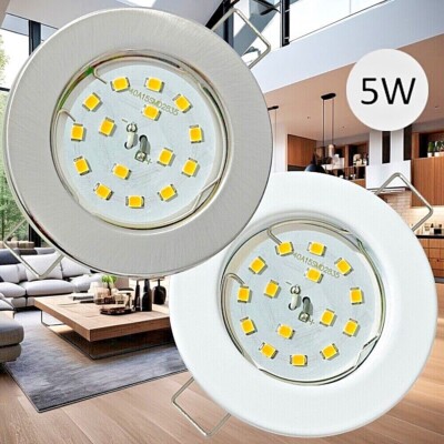 1-10er Sets Flache SMD LED Modul Einbau-Strahler  5W 230V Wohnzimmer Deckenspots
