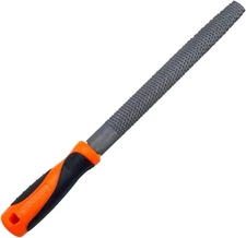 Harden 8" Half-Round Rasp Woodworking File with Rubber Handle - Heavy Duty Carbo