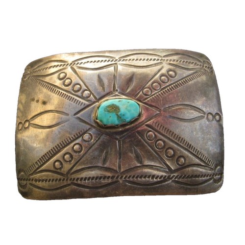 Unbranded Leather Belt Women 34 Tan Turquoise Sterling 