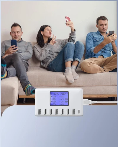 8-Port Mehrfach USB Ladegerät Ladestation Schnell Netzteil 60W Ladeadapter Hub - Bild 1 von 15