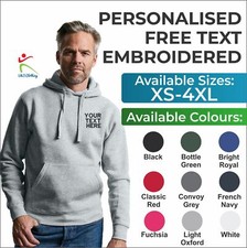 Image of Personalised RUSSELL Authentic Hooded Sweatshirt Casual Embroidered Workwear Top