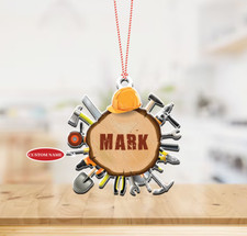 Personalized Construction Christmas Ornament, Heavy Equipment Operator Ornament