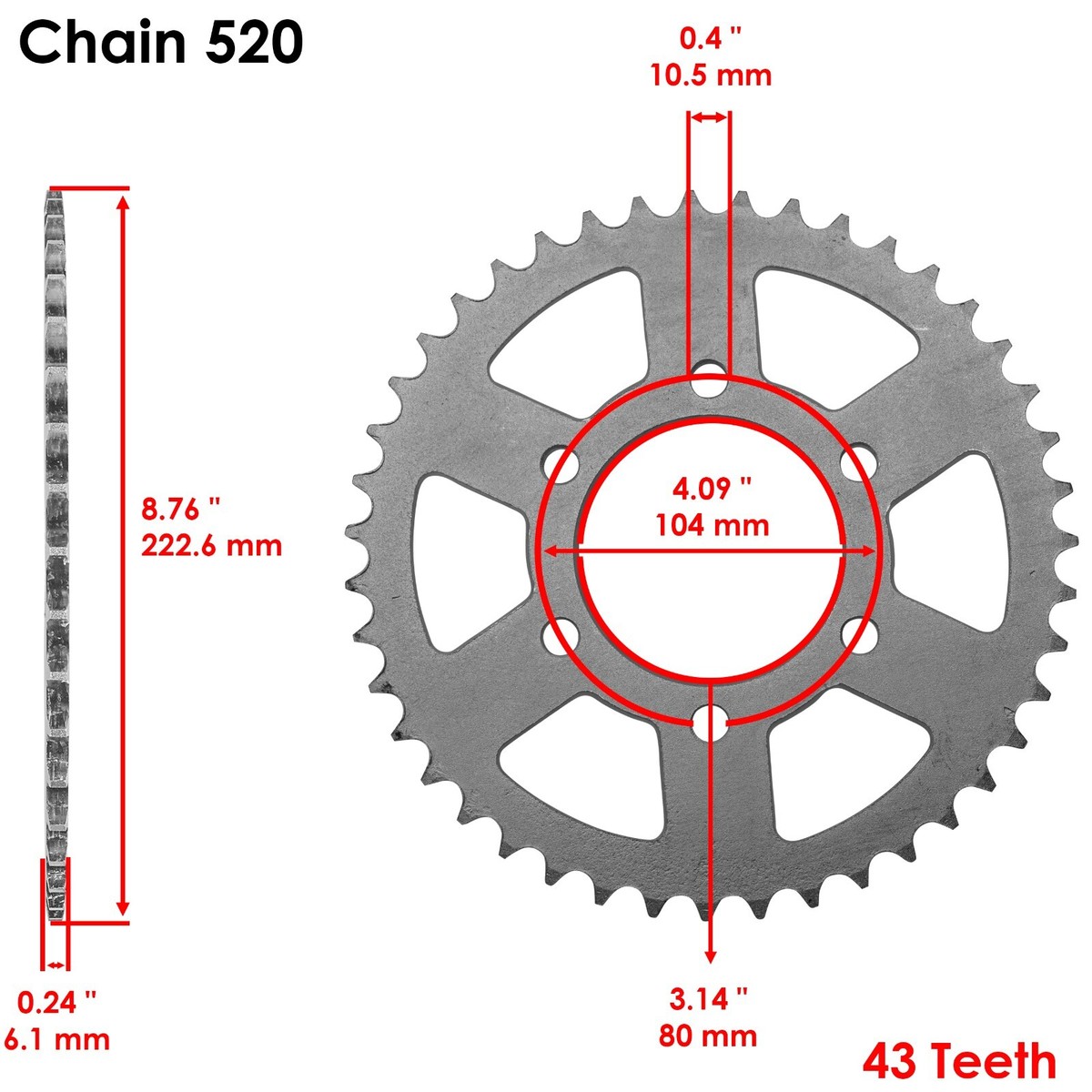 Black Drive Chain And Sprocket Kit for Kawasaki Ninja ZX-6R ZX636