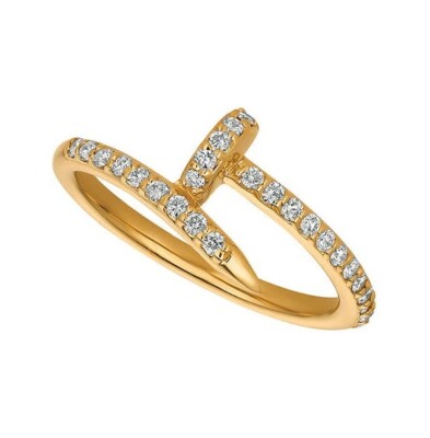 Bright White Round Cut Moissanite With Solid 10k Yellow Gold Women's Nail Band