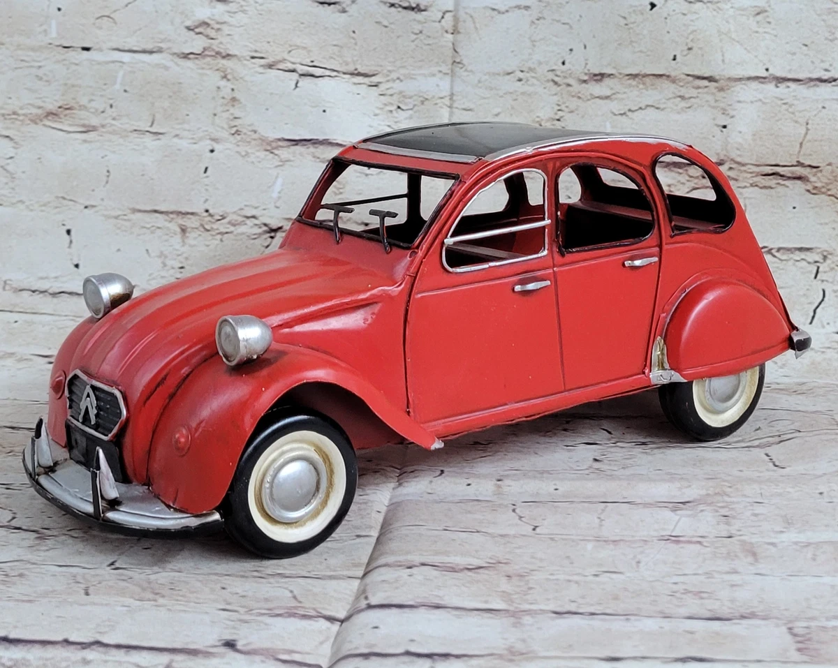 2CV, Red, Model Car, Miniature déjà montée, Welly 1:24 Artwork Sale Gift