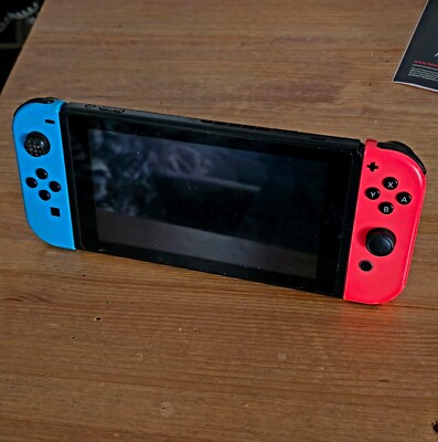 Unpatched Nintendo Switch Console with Neon Blue/Neon Red Joy