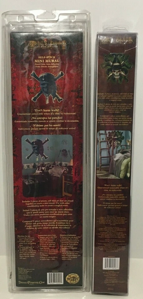 Juego de 2 Calaveras Autoadhesivas EXTRAÍBLES Piratas del Caribe 32"x 30" Disney ¡¡NUEVAS!!! Foto 2 de 4