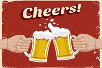 Holzschild 12X18 Cm Alkohol Beer Cheers Bier Deko Geschenk Holz Schild
