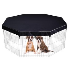 Dog Playpen Cover Sun/Rain Proof Top,Provide Shade and Security for Indoor an...