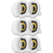 Acoustic Audio HD-5 Flush Mount In Ceiling Speakers Home Theater 3 Pair Pack