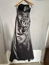 Flirt By Maggie Sottero Dress Womens 2 Gray Beaded Corset Ball Gown Formal