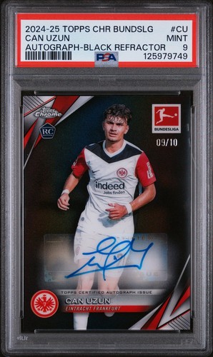 Can Uzun RC Autograph /10 Topps Bundesliga Chrome 2024-25 PSA 9 POP 1 No Higher