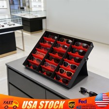 18 Slot Eyeglass Sunglasses Display Glasses Storage Grid Stand Case Box Holder