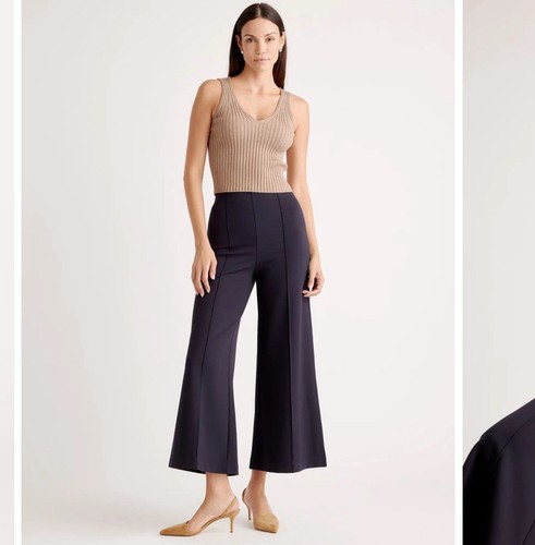 Quince Ultra Stretch Super Wide Leg Ankle Pant Neu mit Etikett