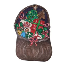 Vintage Handpainted Wooden Santa Claus Present Sack Christmas Decor Primative