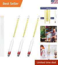 Hydrometer Alcohol 0-200 Proof Tralle Alcohol Hydrometer for Liquor, Distil...