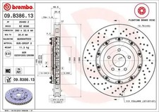 2x Disque de frein perforé/ventilé de l'intérieur 09.B386.13 BREMBO pour NISSAN