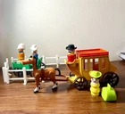 Vintage Fisher Price Little People Western Town 15pc LOT Indian Stagecoach #934