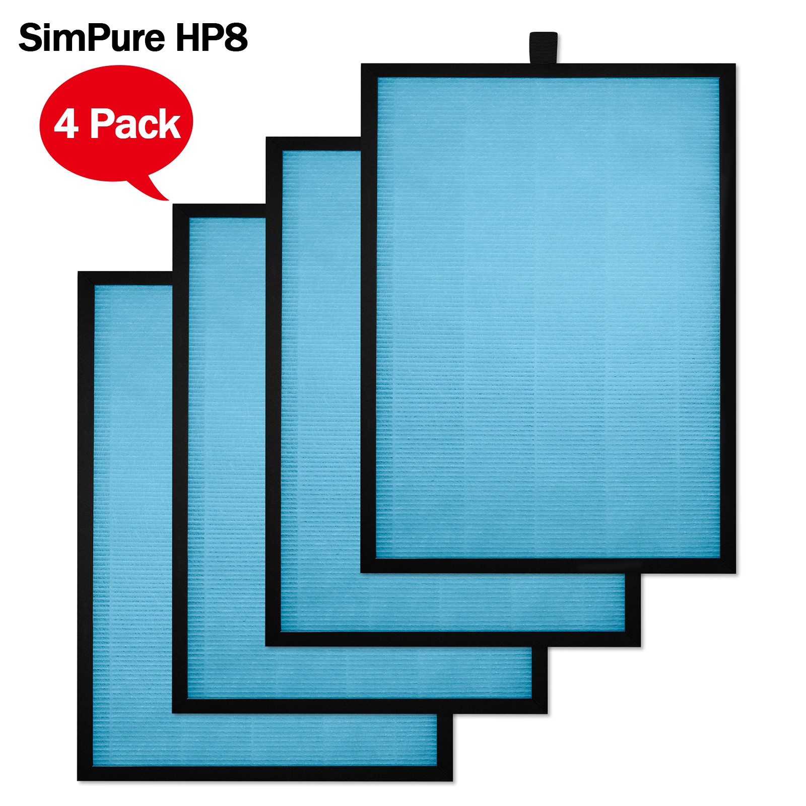 For Simpure Hp8 Air Purifier 4 Stage True H13 Hepa