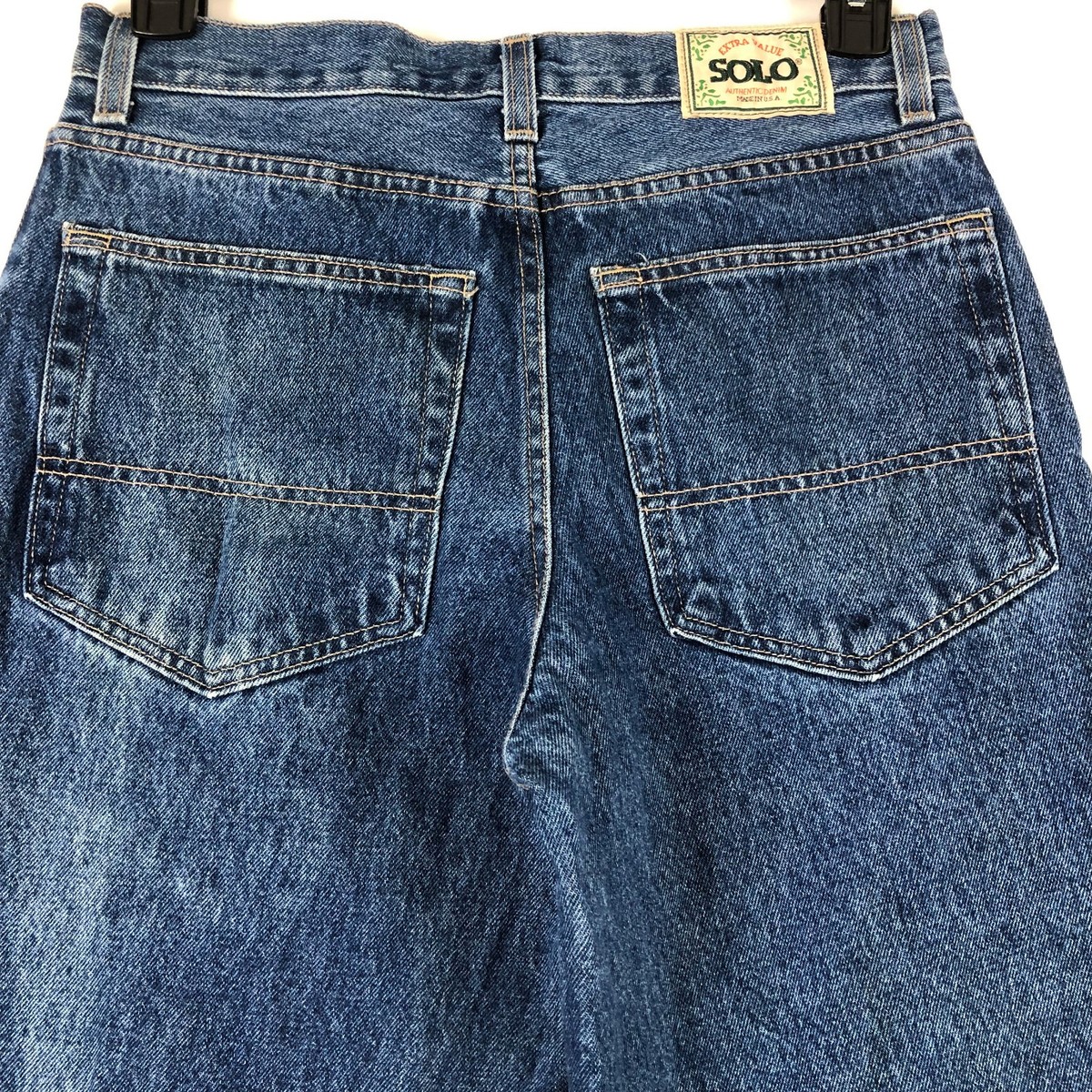 Vintage Solo Semore Jeans Mens 32 x 29 Blue Denim Straight Leg