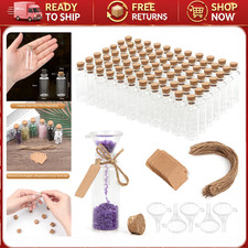100 Pack 20ml Glass Bottles with Corks, Wishing Jars, DIY Crafts, Party Favors,